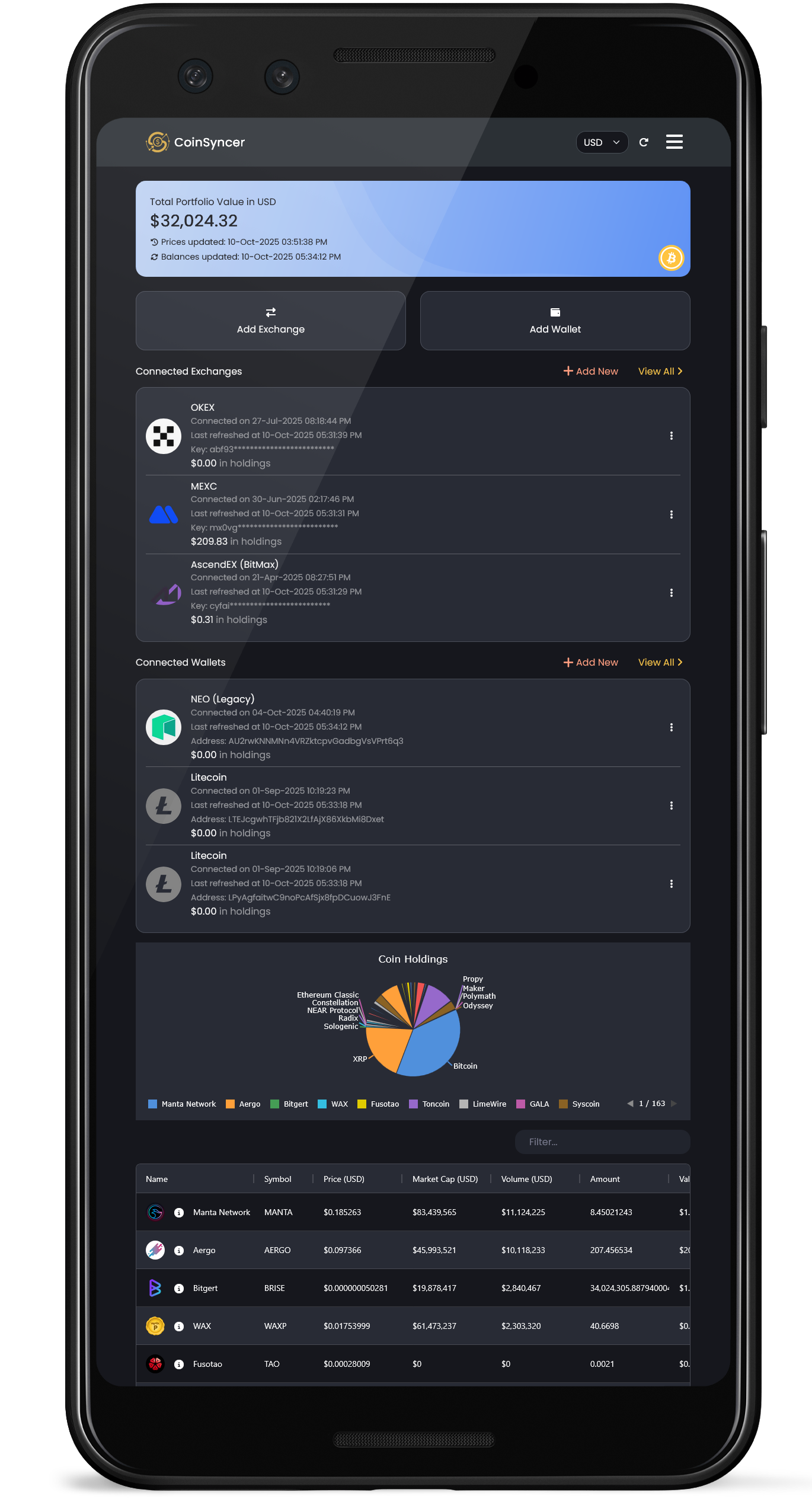 CoinSyncer Screenshot