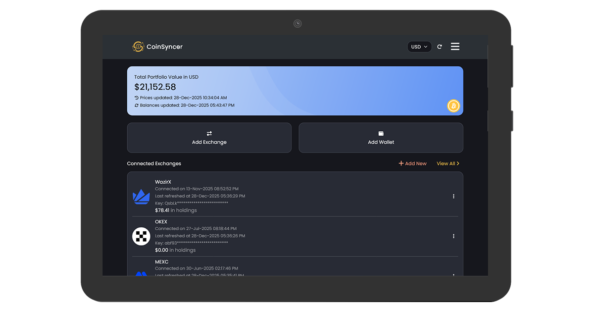 CoinSyncer - Free crypto portfolio tracker